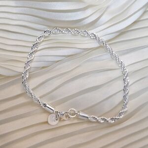 NEW Stamped Silver Twist Bracelet - Unisex